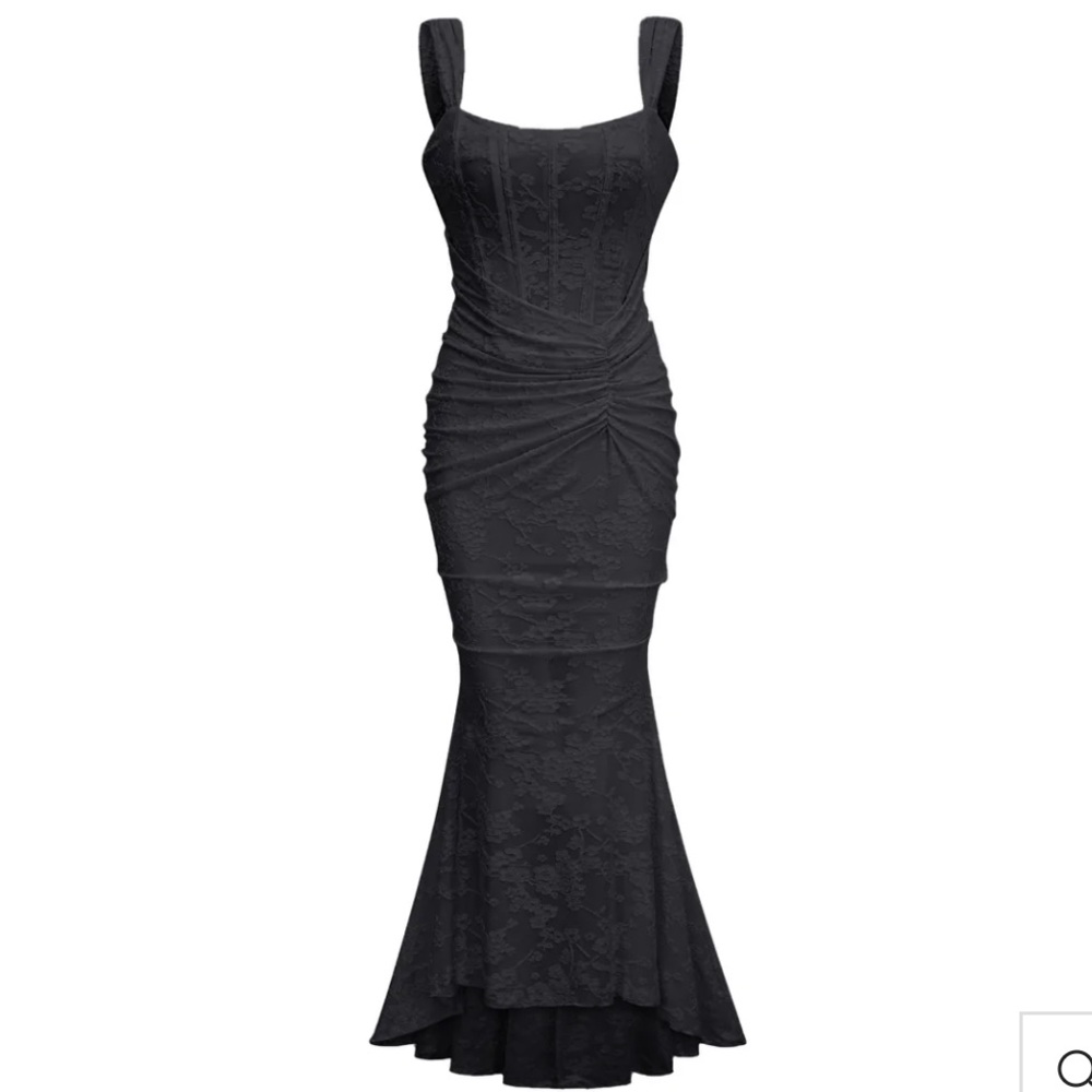 miss rosier CHARLOTTE FLORAL JACQUARD MAXI DRESS black